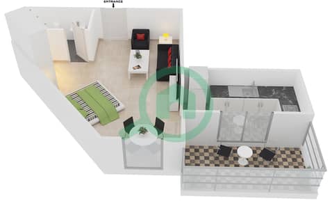 Diamond Views IV - Studio Apartment Type 12 Floor plan