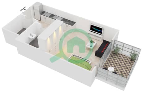 Knightsbridge Court - Studio Apartment Unit T-12 Floor plan
