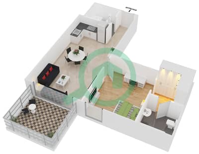 Knightsbridge Court - 1 Bedroom Apartment Unit T-09 Floor plan
