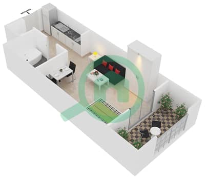 钻石景观I公寓 - 单身公寓类型B18戶型图