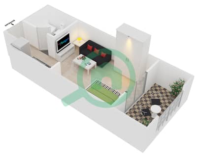 钻石景观I公寓 - 单身公寓类型A16戶型图