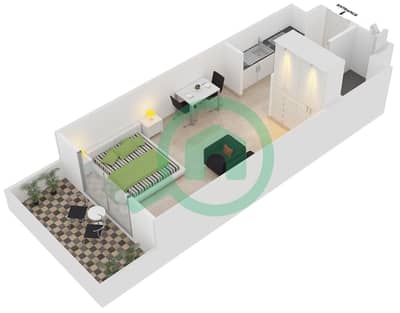 Roxana Residences - Studio Apartments Type 1A Floor plan