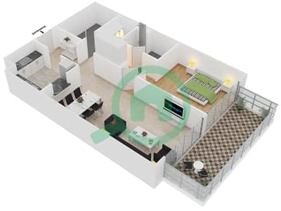 Laya Residences - 1 Bedroom Apartment Unit 410 Floor plan