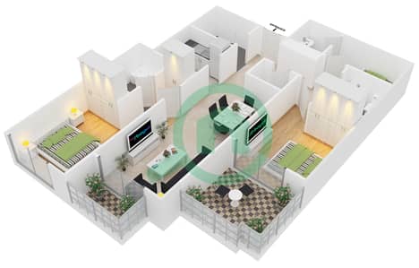 The Manhattan - 2 Bed Apartments Type 4 Floor plan