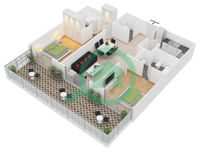 The Manhattan - 2 Bedroom Apartment Type 3 Floor plan