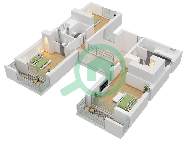 Kayan - 4 Bedroom Villa Type RIHAL Floor plan First Floor interactive3D