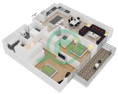 Belgravia - 2 Bedroom Apartment Type 1-A Floor plan