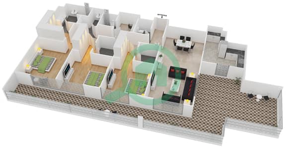 Belgravia - 3 Bedroom Apartment Type 1-A Floor plan