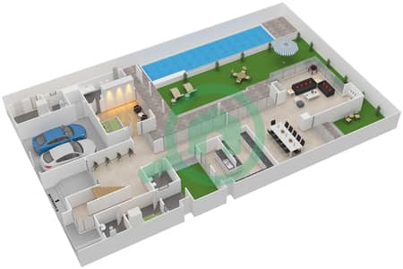 المخططات الطابقية لتصميم النموذج 4F فیلا 4 غرف نوم - شوبا إستيتس
