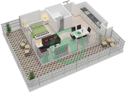 阿尔穆塔卡大道 - 单身公寓类型N戶型图