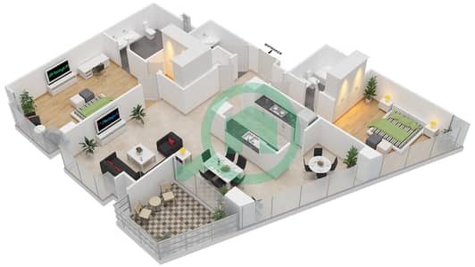 South Ridge 4 - 2 Bedroom Apartment Suite 02 FLOOR 3-26 Floor plan