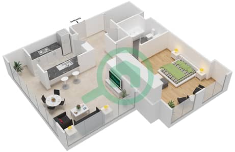 South Ridge 2 - 1 Bedroom Apartment Suite 01 FLOOR 1 Floor plan