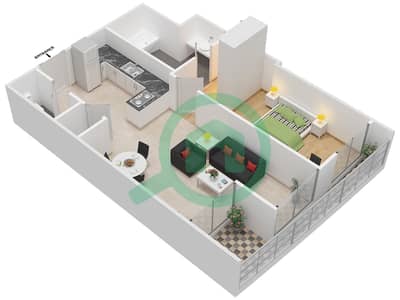 Космополитан - Апартамент 1 Спальня планировка Тип 5