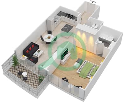 Imperial Avenue - 1 Bedroom Apartment Type/unit 1B-F/4,7,9,11,14,16 Floor plan
