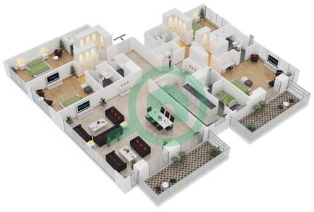Mada Residences - 4 Bedroom Apartment Type 5 FLOOR 35-36 Floor plan