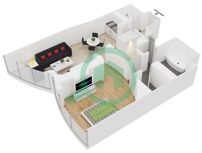 迪拜阿玛尼酒店 - 1 卧室公寓套房17戶型图