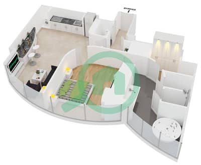 المخططات الطابقية لتصميم التصميم 3 شقة 1 غرفة نوم - فندق أرماني