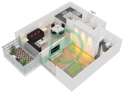 Glitz 3 - 1 Bedroom Apartment Type/unit T04 /06,08,11,13 Floor plan