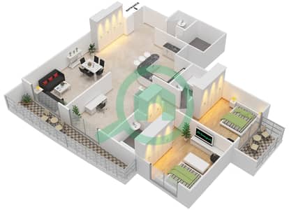 Arena Apartments - 2 Bedroom Apartment Suite 10 Floor plan