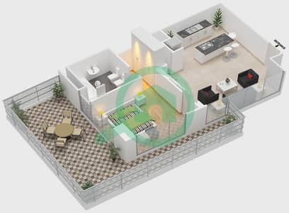 The Matrix - 1 Bed Apartments Type 1 Floor plan