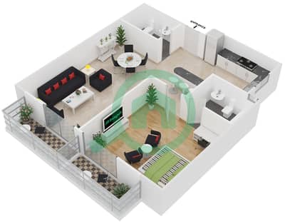 Zenith Tower A1 - 1 Bed Apartments Unit 5 Floor plan