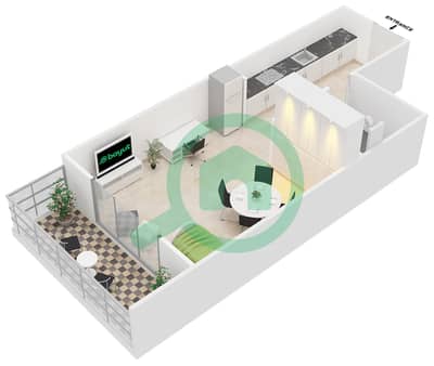 المخططات الطابقية لتصميم النموذج / الوحدة A /15 شقة استوديو - مساكن النخبة الرياضية 6