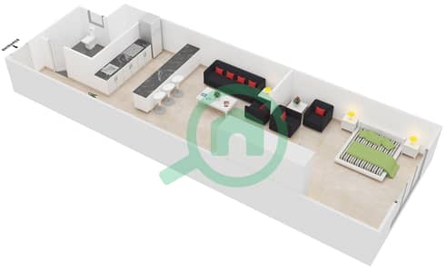 Elite Sports Residence 1 - Studio Apartment Type 13 Floor plan
