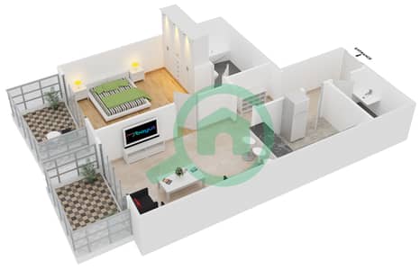Elite Sports Residence 1 - 1 Bedroom Apartment Type 4 Floor plan