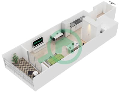 赫拉塔 - 单身公寓类型E-15戶型图