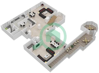 المخططات الطابقية لتصميم النموذج A بنتهاوس 4 غرف نوم - بوابات السيليكون 2