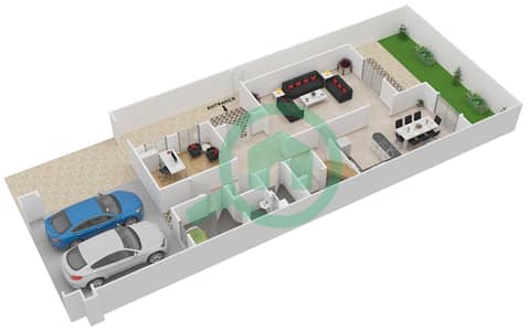 المخططات الطابقية لتصميم النموذج 4A فیلا 3 غرف نوم - فلل السدر
