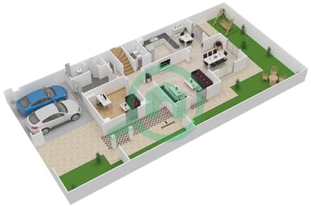المخططات الطابقية لتصميم النموذج 2 فیلا 3 غرف نوم - فلل السدر