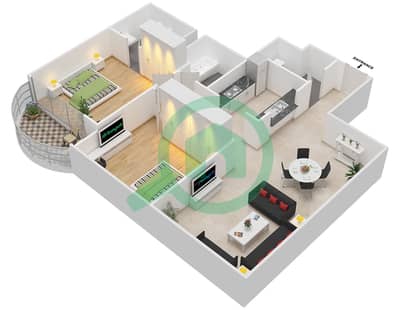 The Point - 2 Bed Apartments Type A Floor plan