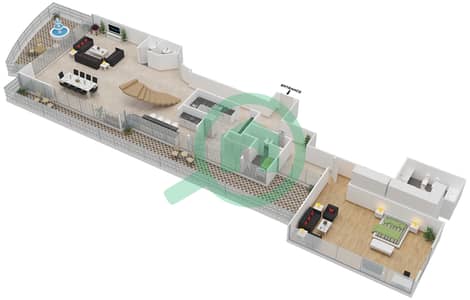 المخططات الطابقية لتصميم النموذج AQUAMARINE شقة 3 غرف نوم - أبراج الجواهر التوأم