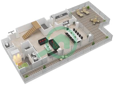 Марина Квейс Север - Пентхаус 3 Cпальни планировка Гарнитур, анфилиада комнат, апартаменты, подходящий 1 FLOOR 9-10