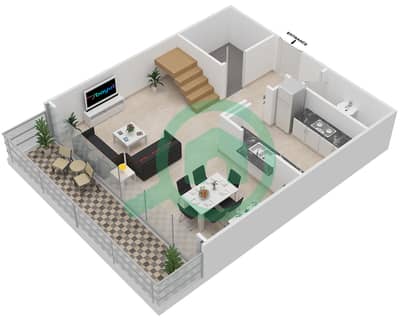 Марина Квейс Север - Пентхаус 2 Cпальни планировка Гарнитур, анфилиада комнат, апартаменты, подходящий 8 FLOOR 9-10