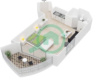 Yacht Bay - Studio Apartments Unit 202 Floor plan