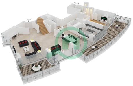 Trident Grand Residence - 4 Bedroom Penthouse Type PH-2 Floor plan
