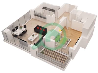 Paloma - 1 Bed Apartments Suite 4 Floor plan