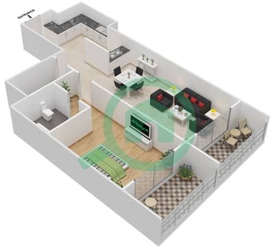 My Tower - 1 Bedroom Apartment Unit 4 FLOOR 19-31 Floor plan