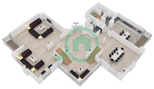 المخططات الطابقية لتصميم النموذج T11 شقة 4 غرف نوم - مارينا كراون