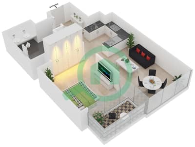 Jumeirah Living Marina Gate - Studio Apartments Type SA Floor plan