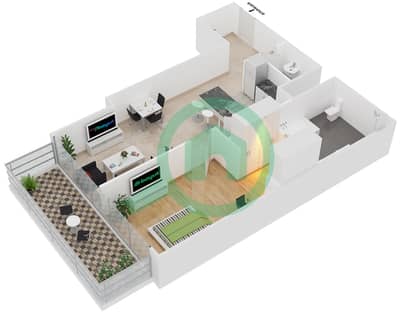 Jumeirah Living Marina Gate - 1 Bed Apartments Type 1A Floor plan