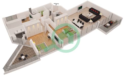 Dorrabay - 3 Bedroom Apartment Type C Floor plan
