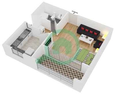 DEC Tower 1 - Studio Apartment Type S5 Floor plan