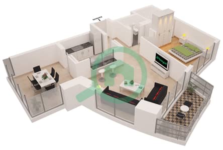 Blakely Tower - 1 Bedroom Apartment Type 4 Floor plan