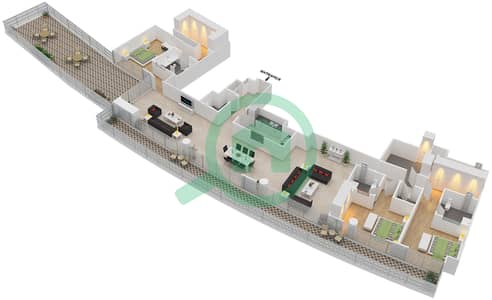 马尔萨广场 - 3 卧室公寓类型／单位3B-25 /2006戶型图