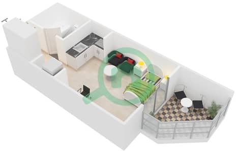 Montrell - Studio Apartment Type/unit TC/08,25 Floor plan