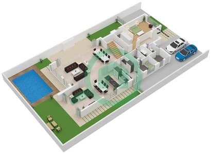 المخططات الطابقية لتصميم النموذج V51-T فیلا 7 غرف نوم - بيفرلي هيلز درايف