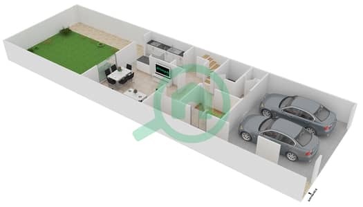 Al Reem 1 - 3 Bedroom Villa Type 4 MIDDLE UNIT Floor plan